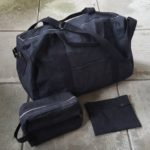 Portside duffel bag with pouch and dopp kit, pattern from Grainline Studio