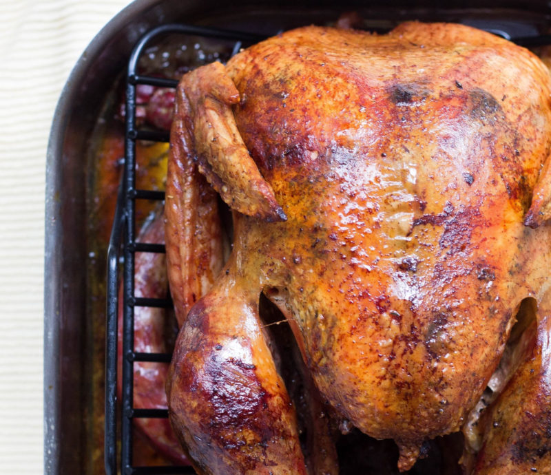 Cropped photo of a roast turkey by Alison Marras on Unsplash